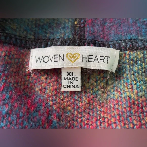 Multicolor Fringe Woven Poncho/Cape - Picture 5 of 7